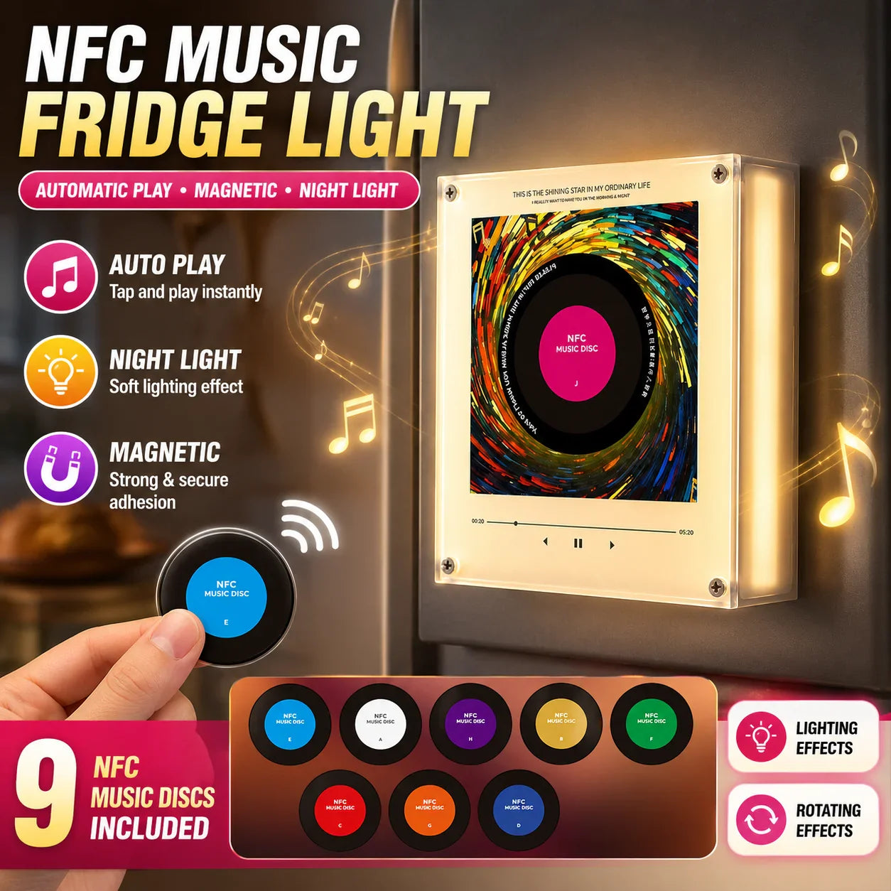 NFC Music Fridge Magnet Light