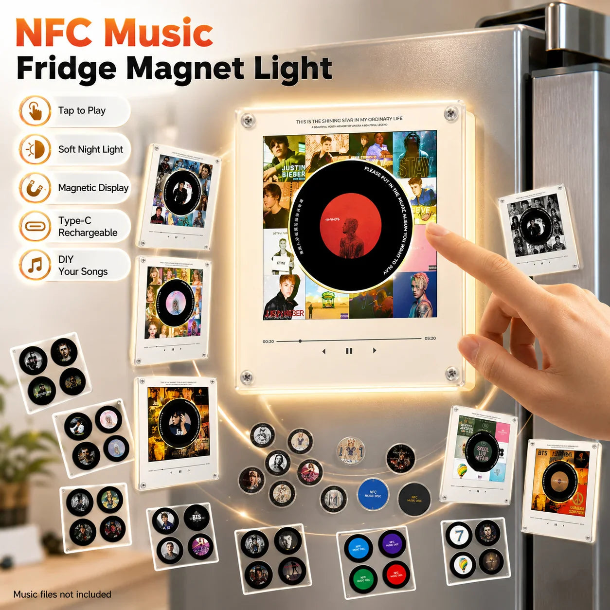 NFC Music Fridge Magnet Light